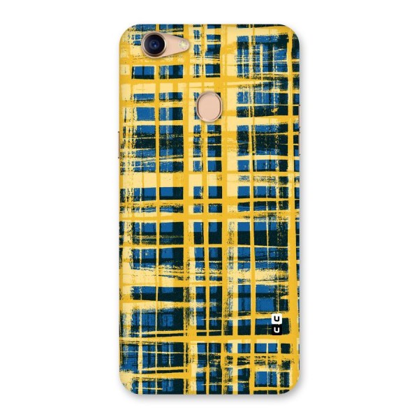 Yellow Rugged Check Design Back Case for Oppo F5 Youth